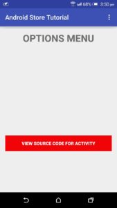 Android options menu java snippet download