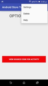 Android options menu java snippet download