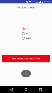 Android Radio Button Example