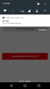 Android notification action bar source code download