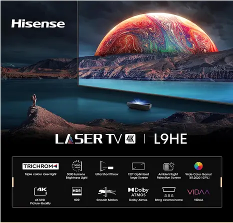 Hisense 120L9HE Laser TV full specifications, features