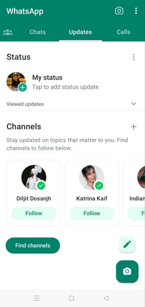 WhatsApp channel feature